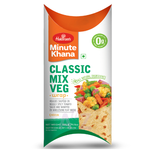 Haldirams Frozen classic mix veg wrap