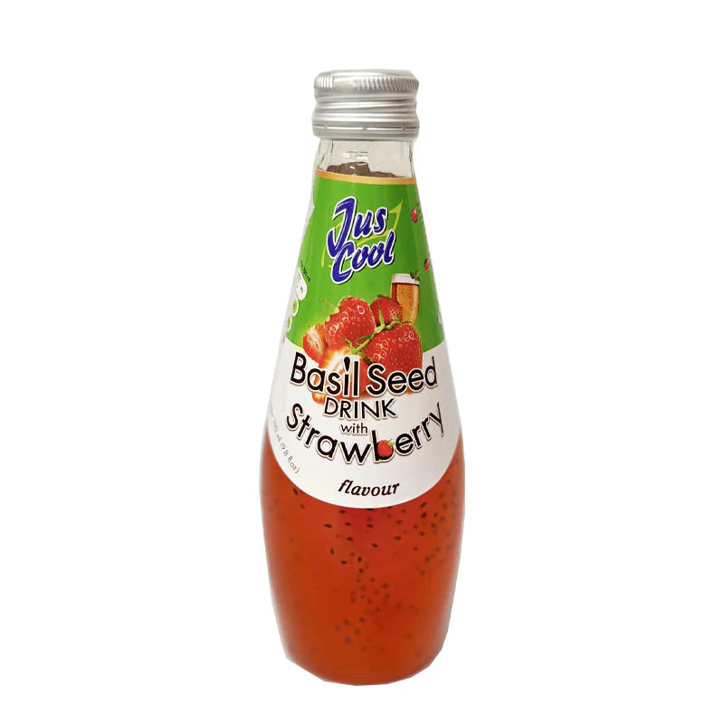 Jus Cool Strawberry Basil Seed Drink