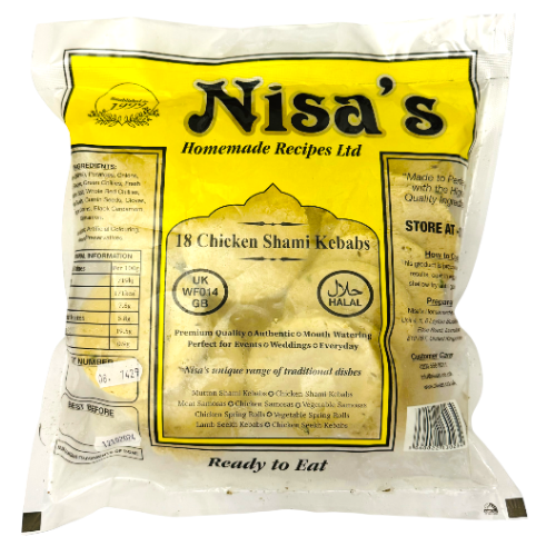 Nisa's Frozen Chicken Shami Kebabs