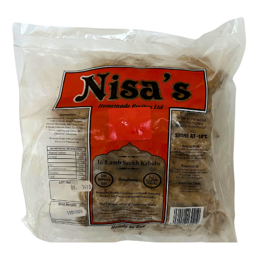 Nisa's Frozen Lamb Seekh Kebabs (16)