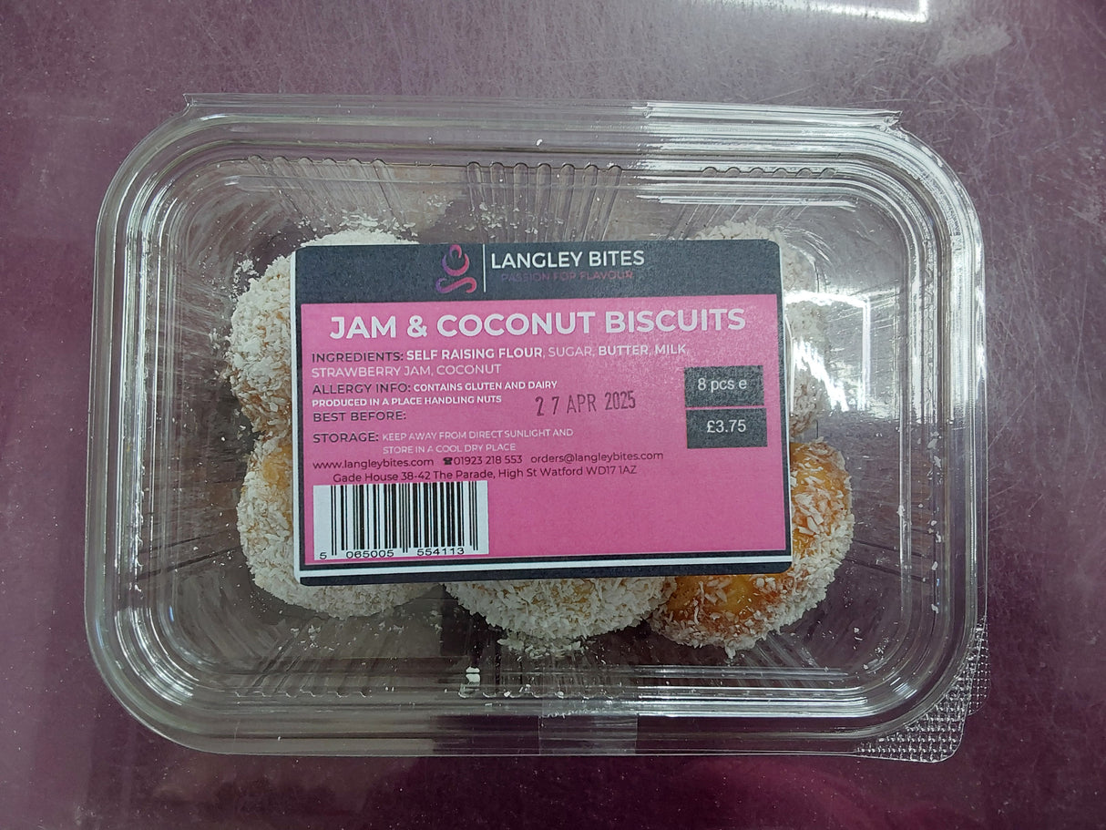 Langley bites jam & coconut biscuits 8pcs