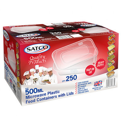 Satco 500 Cc Microwave Plastic Containers With Lids