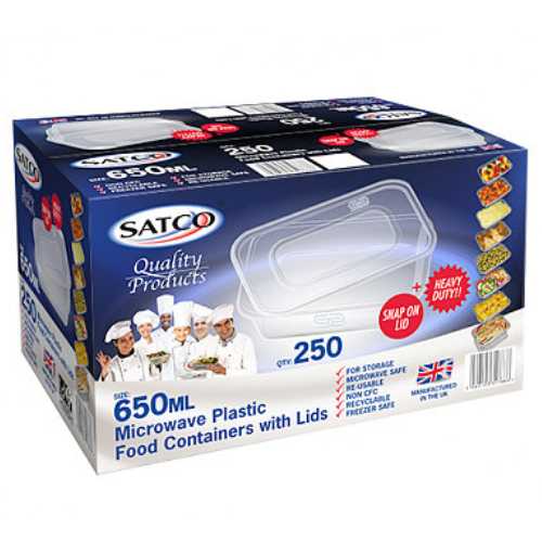 Satco 650 Cc Microwave Plastic Containers With Lids