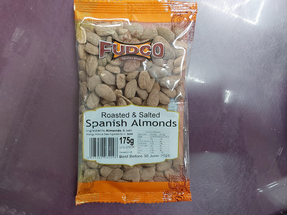 Fudco roasted & salted Spanish almonds 175g