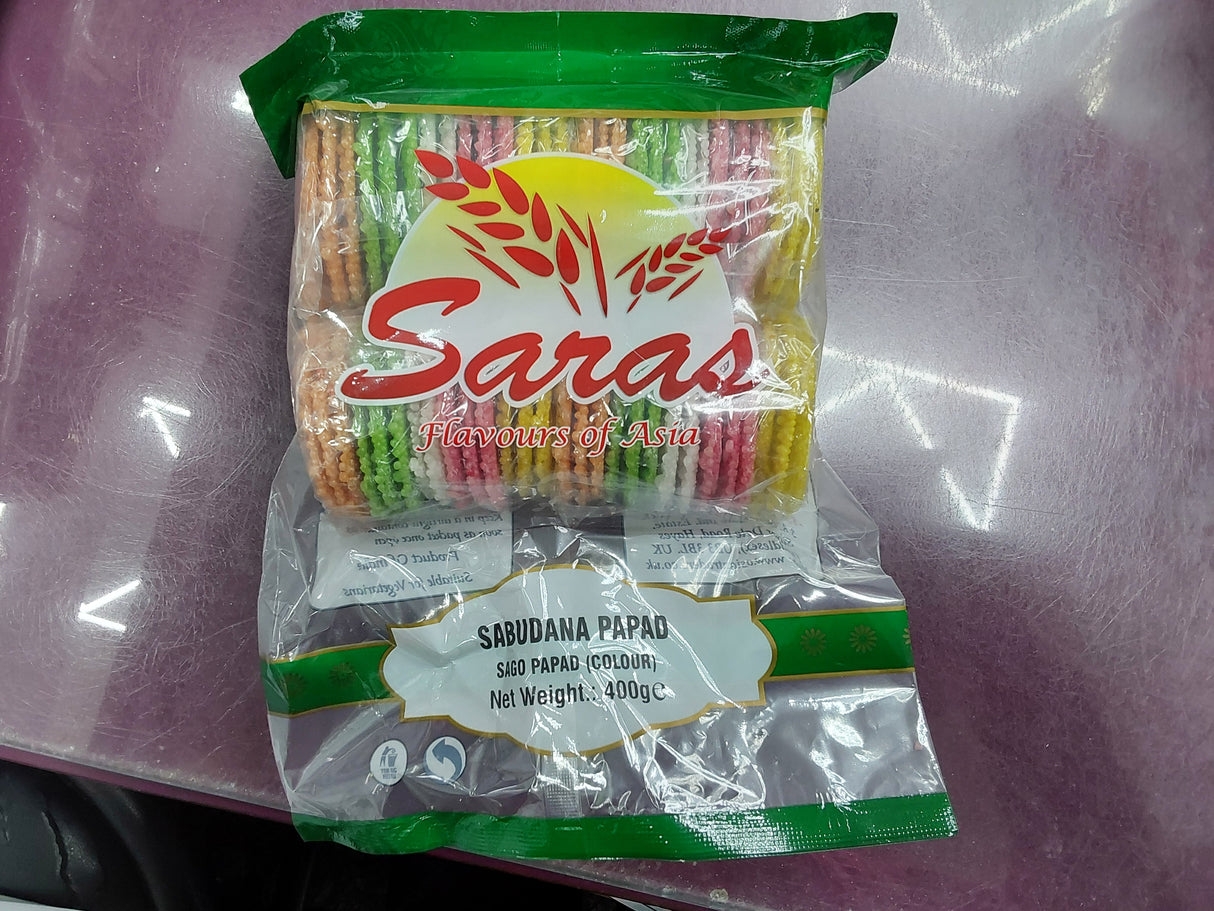 Saras sabudana papad coloured 400g
